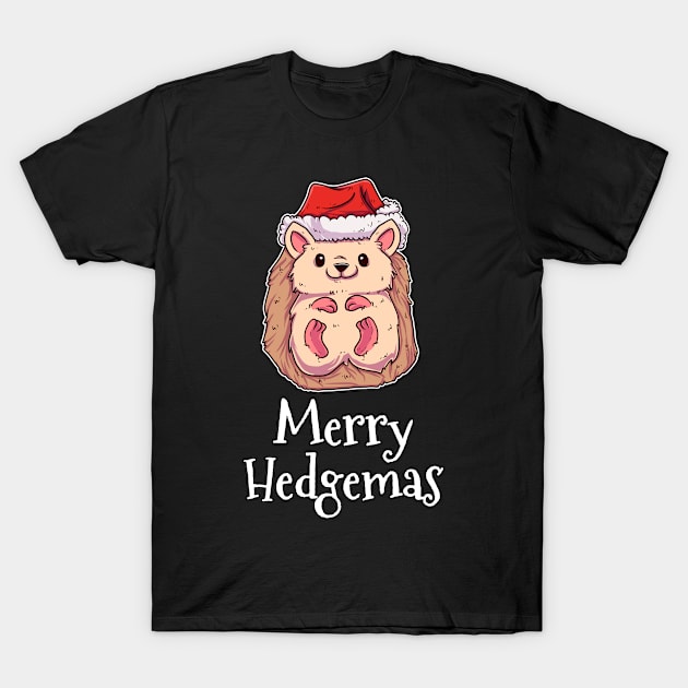 Merry Hedgemas Merry Christmas Santas Hat Hedgehog T-Shirt by TheTeeBee